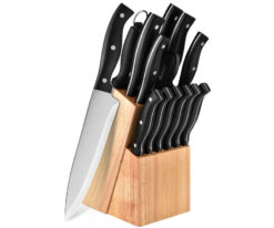 YW-A225 -14PCS Stainless Steel Kitchen Chef's Knives Set And Rubber Wood Knife Block Kitchen Chef Knife Set