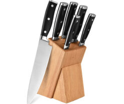 YW-A325 --Customized 6 PCS High Carbon Stainless Steel Forged Kitchen Knives Set Kitchen Chef Knife With Rubber Wood Knife Block