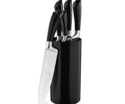 YW-A235H -6PCS Professional High-Carbon Steel Nno-Stick Hollow Handle Kitchen Knife Set With Plastic Knife Holder