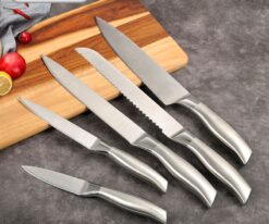YW-A348-  5PCS S/S Kitchen knife set hollow handle